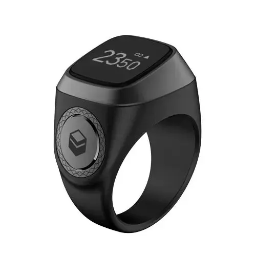 Black smart ring-style digital Tasbeeh counter