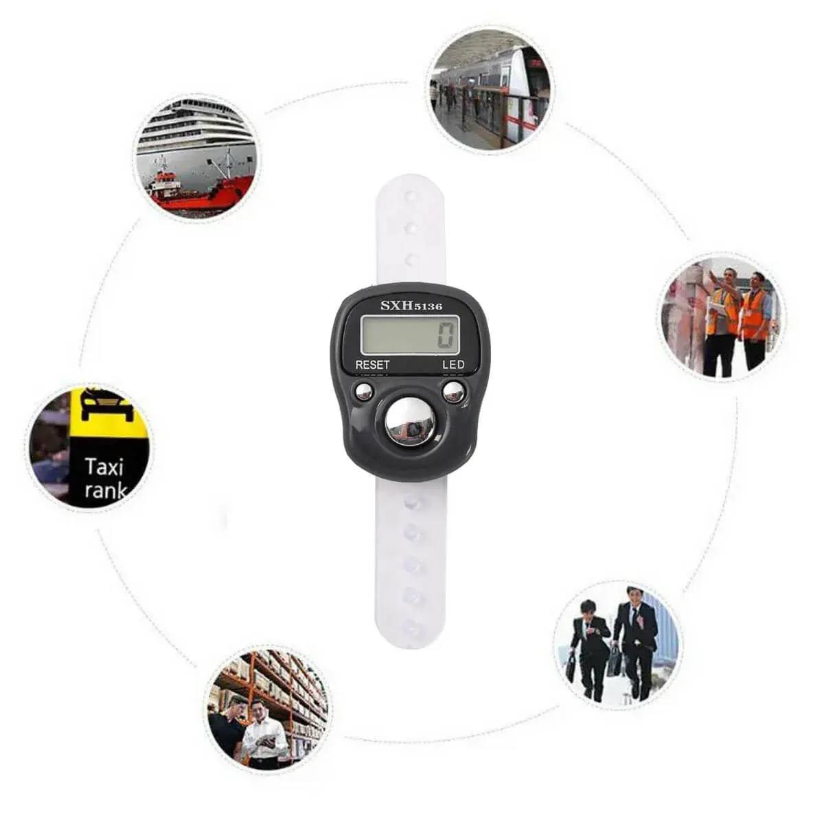 Classic digital strap counter for daily counting