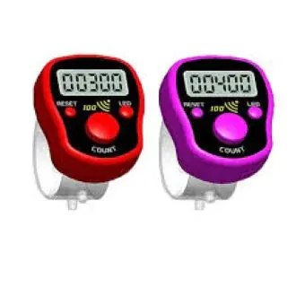 Compact red and purple digital finger counters