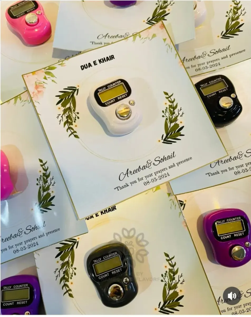 Personalized Dua-e-Khair counter favor cards